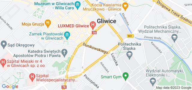 Mapa dojazdu Agencja Opieki Samarytanka Gliwice