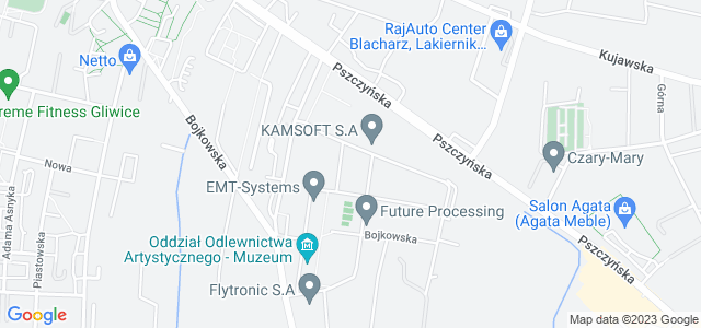 Mapa dojazdu Gliwicka Wyższa Szkoła Przedsiębiorczości Gliwice