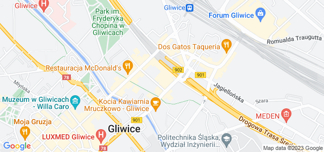 Mapa dojazdu Gliwickie Centrum Handlowe Gliwice