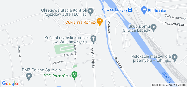 Mapa dojazdu Łabędy - Kościół pw. Wniebowzięcia Najświętszej Maryi Panny Gliwice