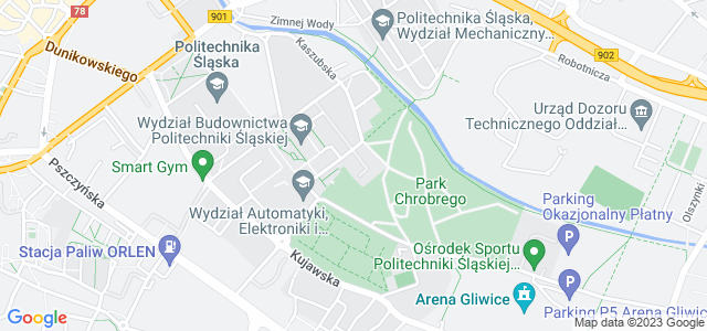 Mapa dojazdu Ośrodek Sportu Politechniki Śląskiej Gliwice