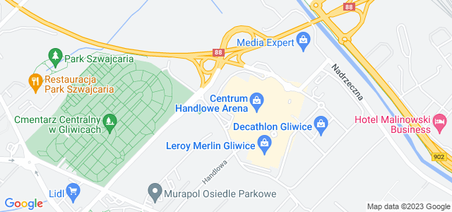 Mapa dojazdu Park Handlowy Arena Gliwice