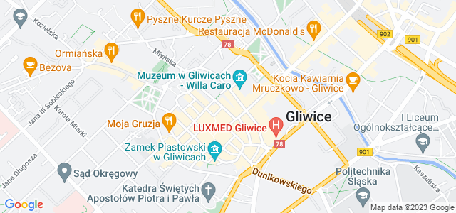 Mapa dojazdu PUP - Powiatowy Urząd Pracy Gliwice