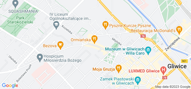 Mapa dojazdu Śląski Jazz Club Gliwice