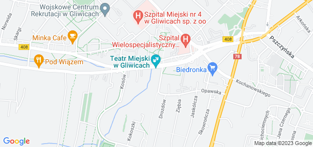 Mapa dojazdu Teatr Miejski Gliwice