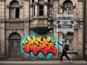 Ekstremistyczne graffiti na ścianie szkoły - policja poszukuje sprawców aktu wandalizmu