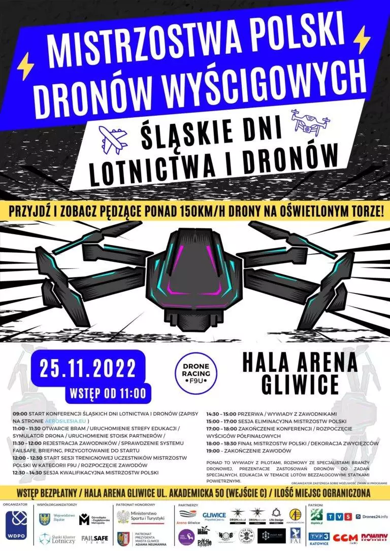Gliwice gospodarzem Mistrzostw Polski Dronów Wyścigowych / fot. UM Gliwice