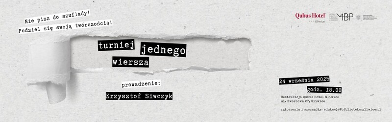 Turniej Jednego Wiersza już 25 września – poezja, emocje i nagrody